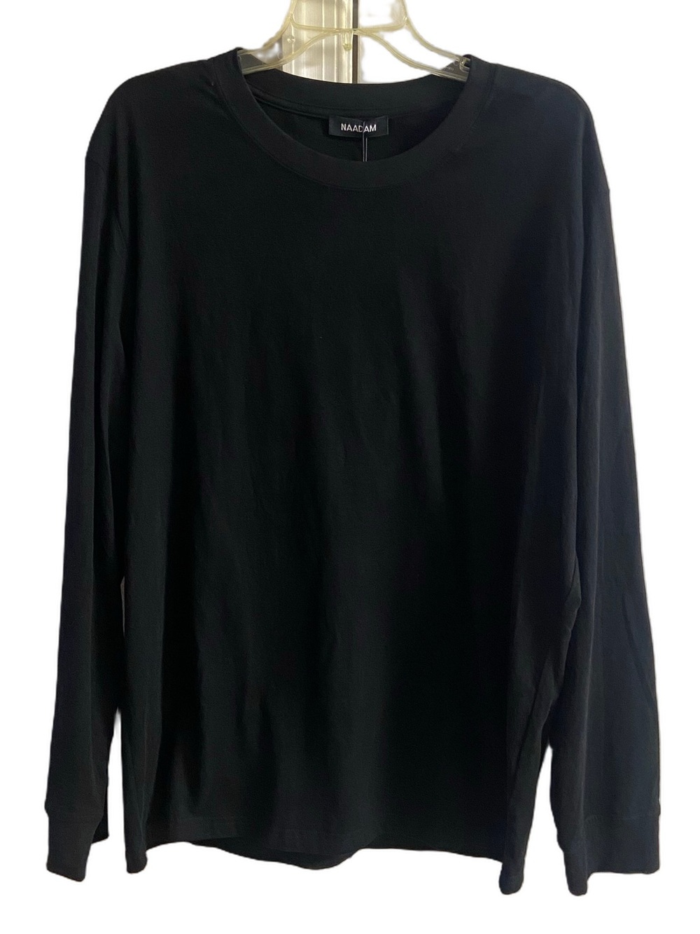 NAADAM Black Long Sleeve Crewneck Top Tee XL NWT